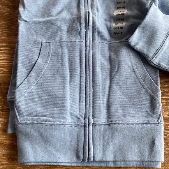 Polo Ralph Lauren Boys Full Zip mesh Hoodie Light blue Size L 14-16 NWT - Picture 5 of 5